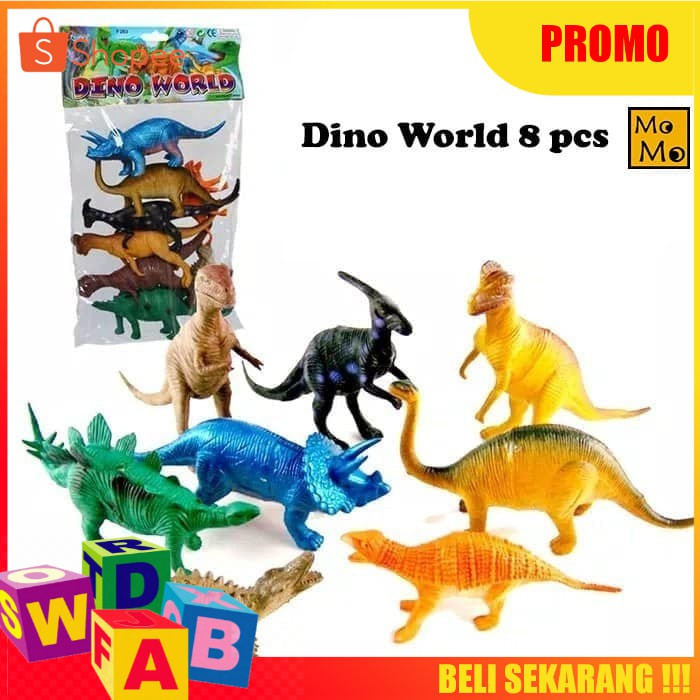  Mainan Dino  World Dunia Dinosaurus Besar isi 8pcs F283 