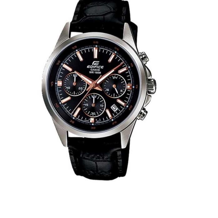 LANGSUNG KIRIM.. FREE BOX  JAM TANGAN PRIA CASIO EDIFICE EFR527 ELEGAN TALI KULIT JAM TANGAN PRIA FA