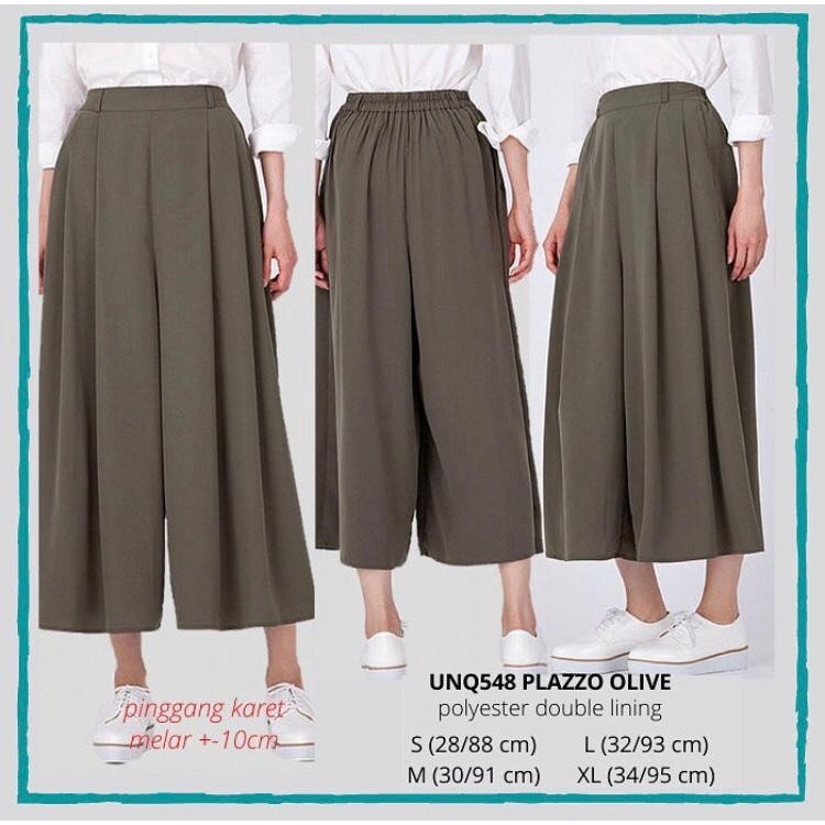 Jual Celana Palazzo Wanita Murah Uniqlo 548 Palazzo Burgundy/ Olive ...