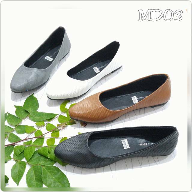 Borneo Sepatu Flat Ballerina Flatshoes Wanita Motif Dot MD03