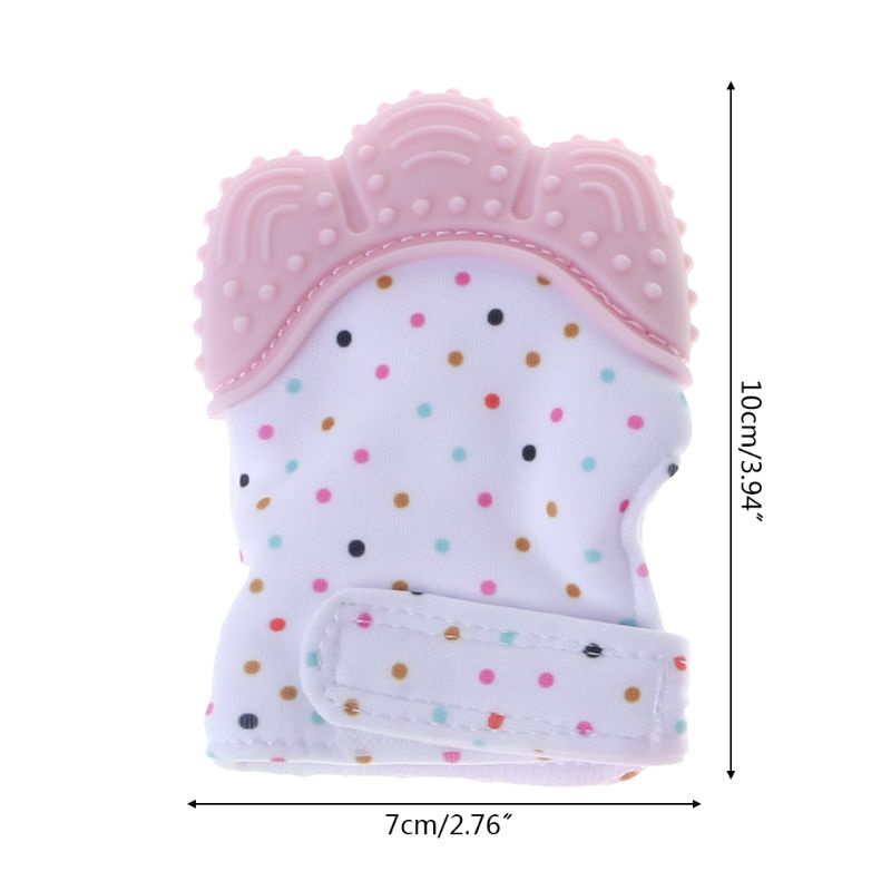 Mary Sarung Tangan Teether Bayi Newborn Bahan Silikon Dengan Suara Mencicit