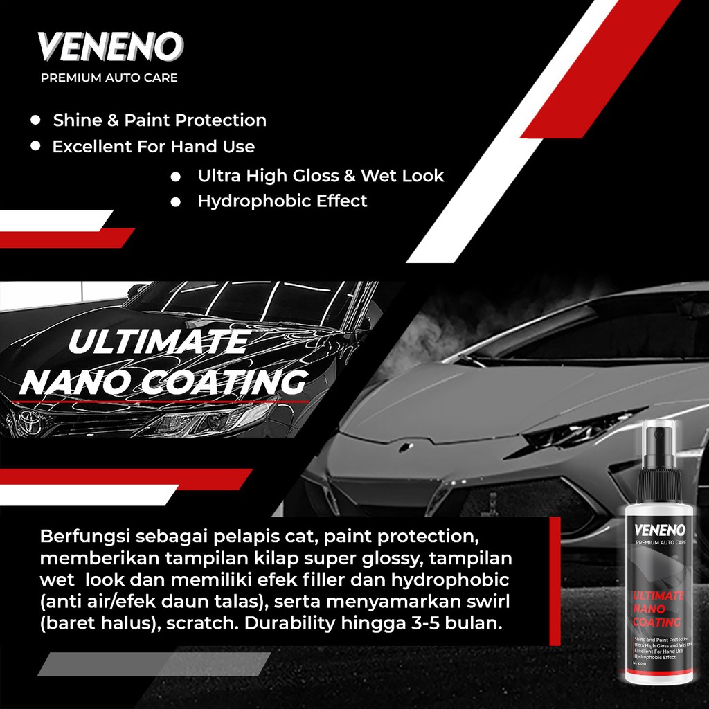 PAKET BEST SELLER : Veneno Ultimate Nano Coating &amp; Daily Gloss And Shine