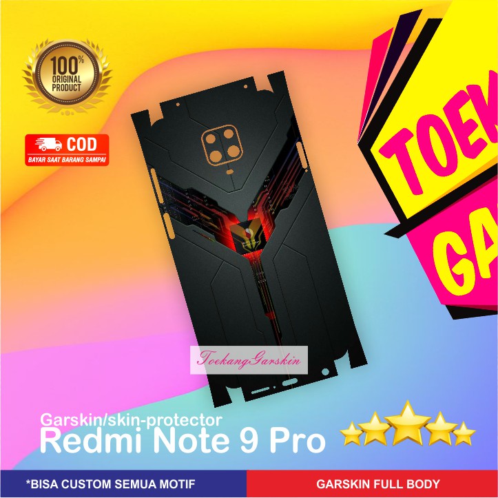 PROMO GARSKIN REDMI NOTE 9 PRO MOTIF ELEGANT SNAPDRAGON BLACK