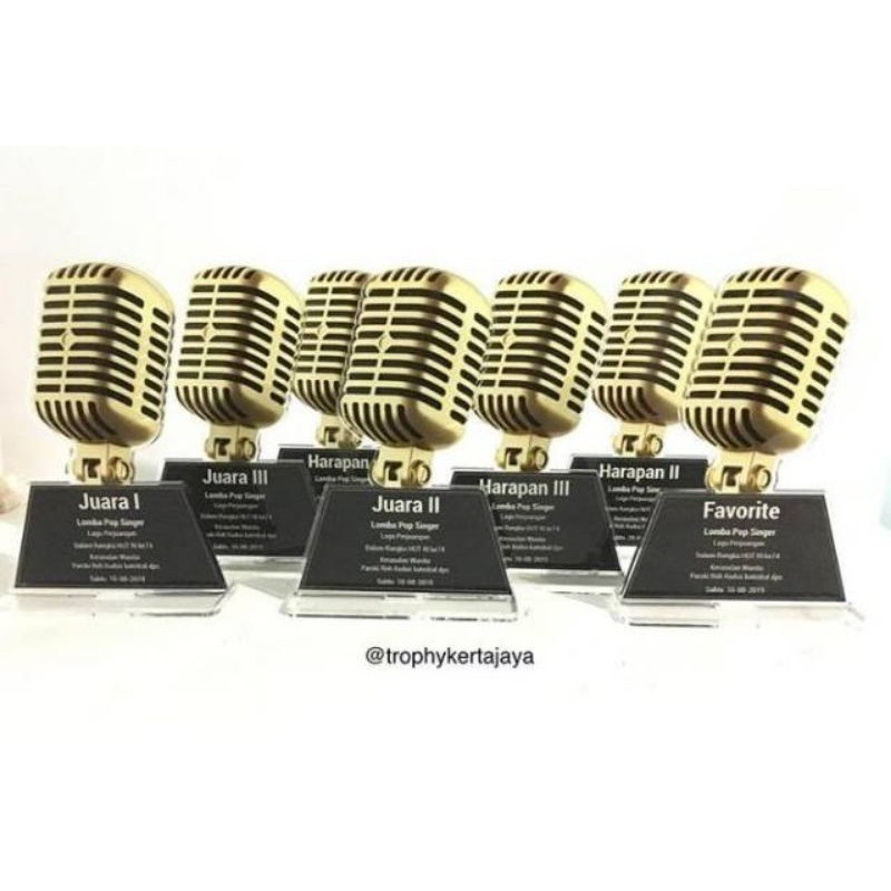 Piala Mic Akrilik Custom Piala Musik Akrilik