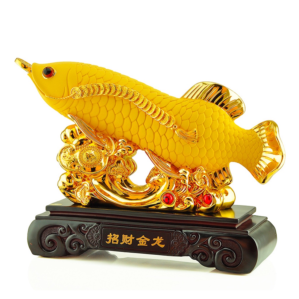 Patung Pajangan Hiasan Ikan Arwana Arowana Golden Silver Supered Red Gold Albino Hb Pino Blue Base Bluebase Kuning Mata Merah Jardini Jardin Crossback Brazil Banjar Hadiah Kado Fengshui Fengsui Feng Shui Rejeki Hoki Meja Kantor Batu Resin Baby Besar Jumbo