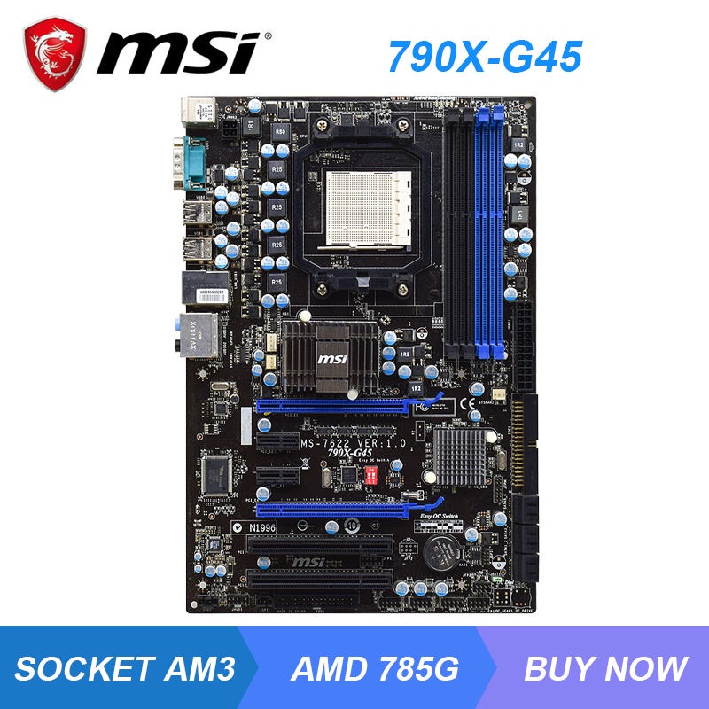 PREORDER MSI 790X-G45 Socket AM3 AMD 790X Original PC Motherboard DDR3 16GB PCI-E X16 12×USB2.0 ATX 