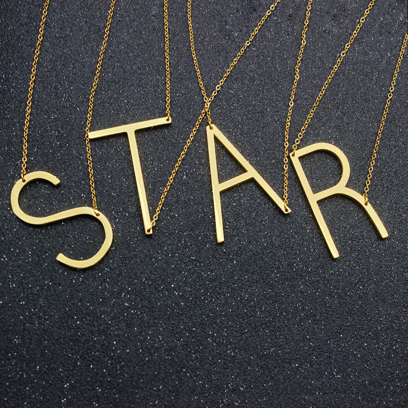 DF Kalung Alfabet Anti Karat Kalung Huruf A - O Kalung Fashion Wanita Murah / Kalung Wanita PART 2