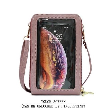 Tas Selempang Wanita Kulit Transparan Touch Screen Tas Hp Transparan