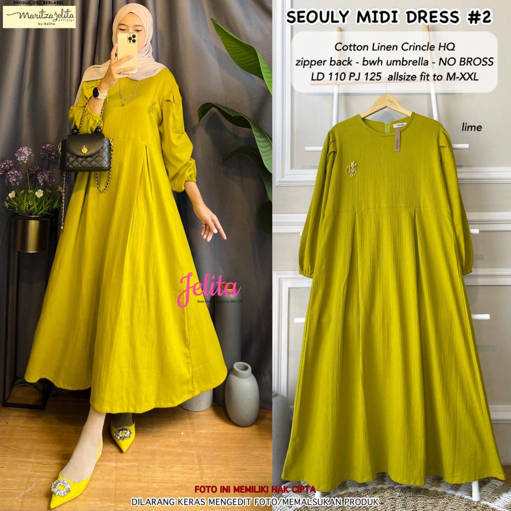 SEOULY MIDI DRESS#2 ORI BY JELITA - BEST SELLER MIDI DRESS KATUN LINEN