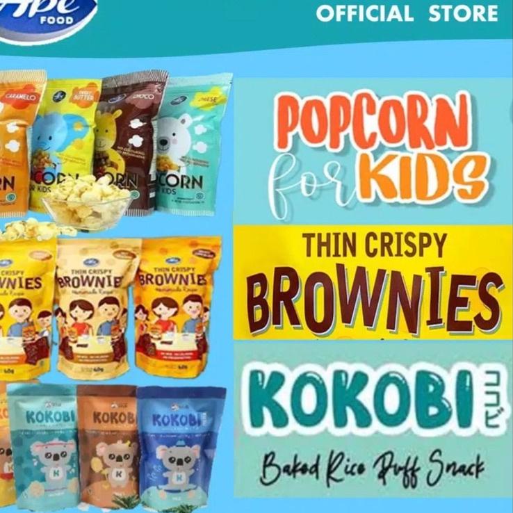 

KodeA5m0L--Abe Food Camilan Anak PopCorn For Kids Thin Crispy brownies Kokobi Yummy Baked