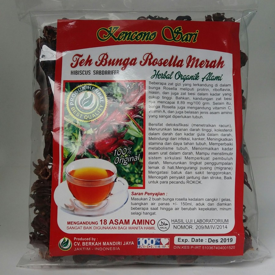 

Teh Seduh Bunga Rosella Merah Kencono Sari Herbal Asli Original