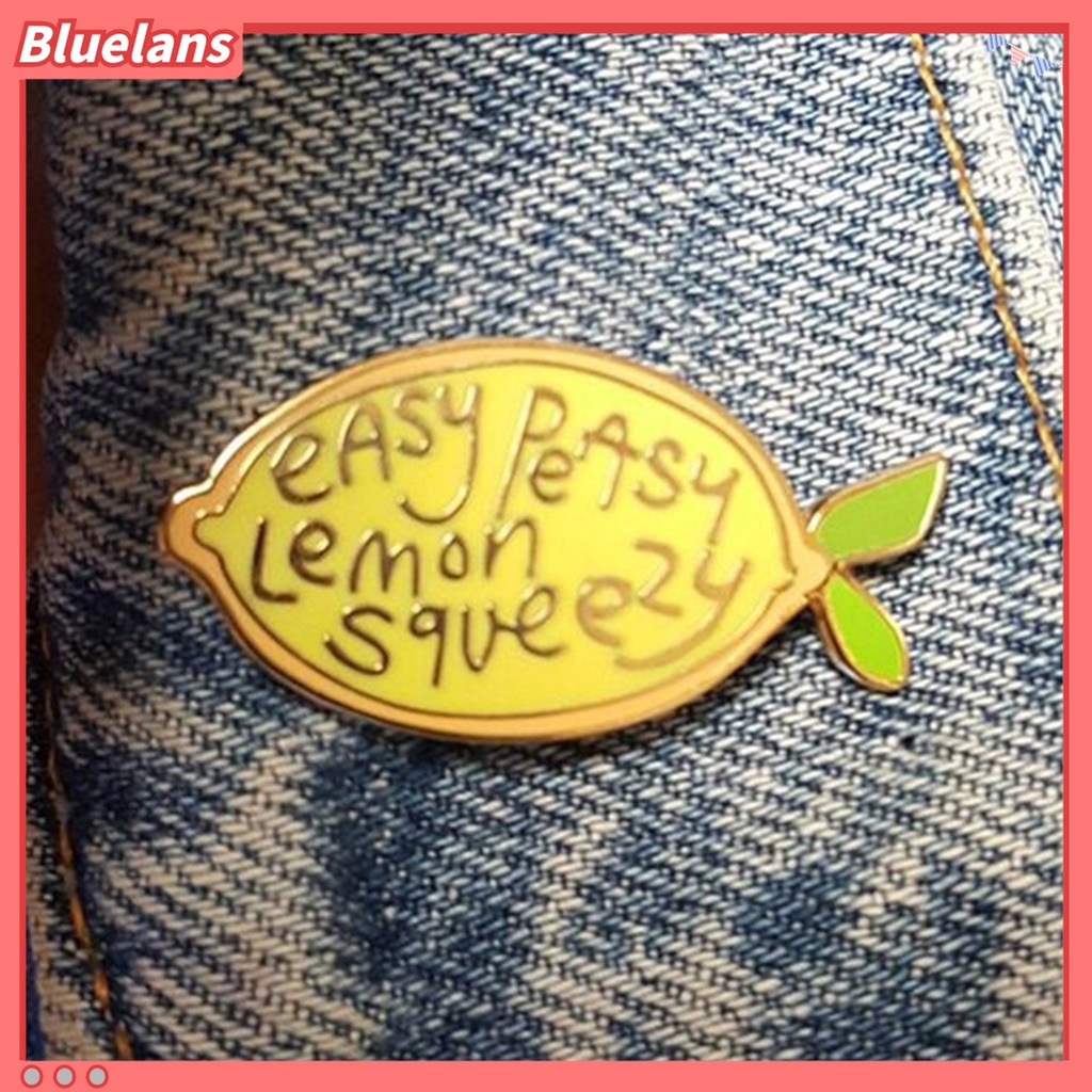 Bros Pin Enamel Bentuk Lemon Kartun Tulisan Untuk Pesta