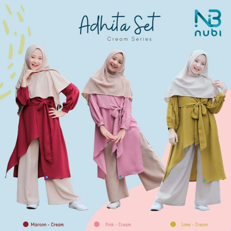 Adhita set kids by nubintang - Setelan kulot anak perempuan usia 3 -5 tahun