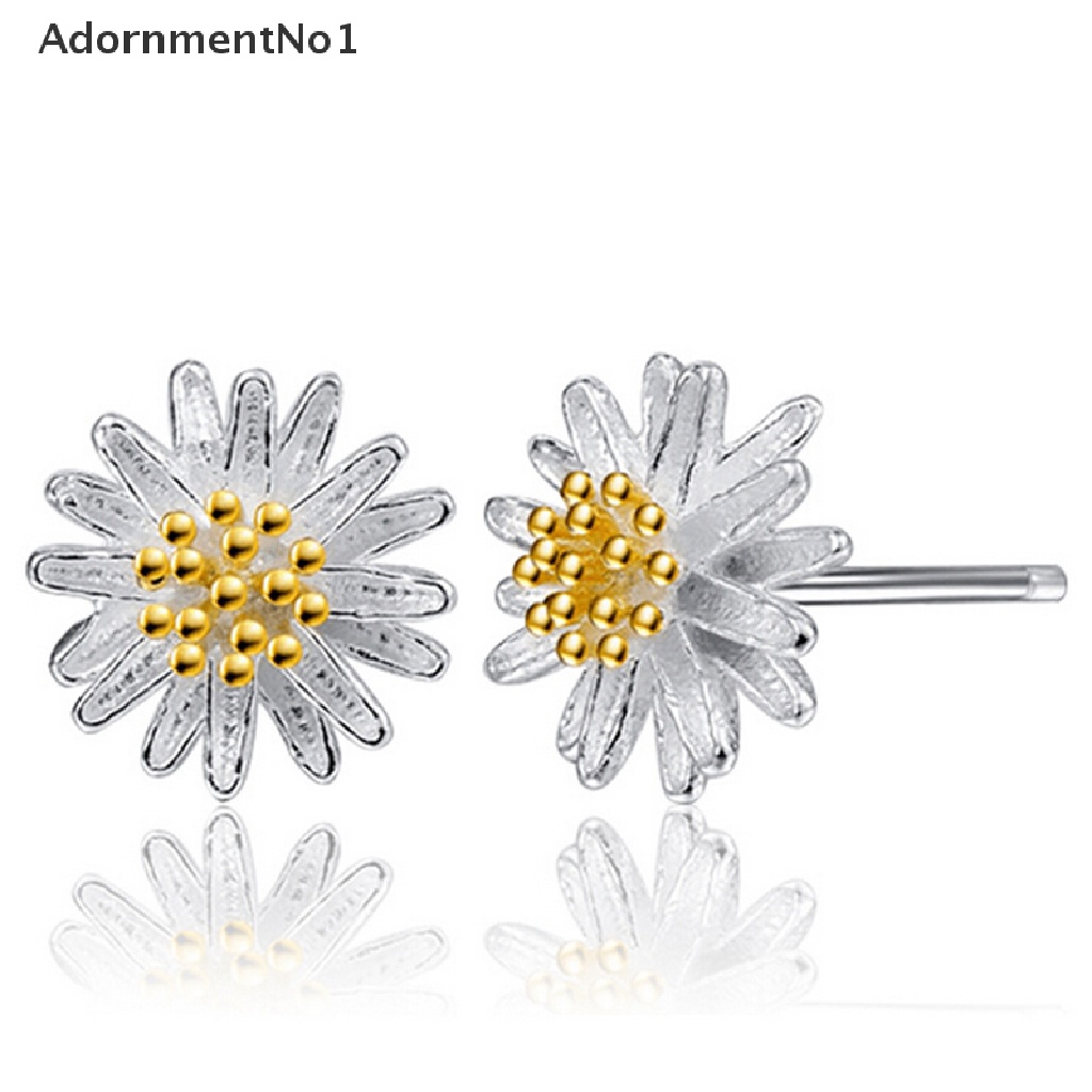 (AdornmentNo1) Anting Tusuk Sterling Silver 925 Bentuk Bunga Aster Krisan Untuk Wanita