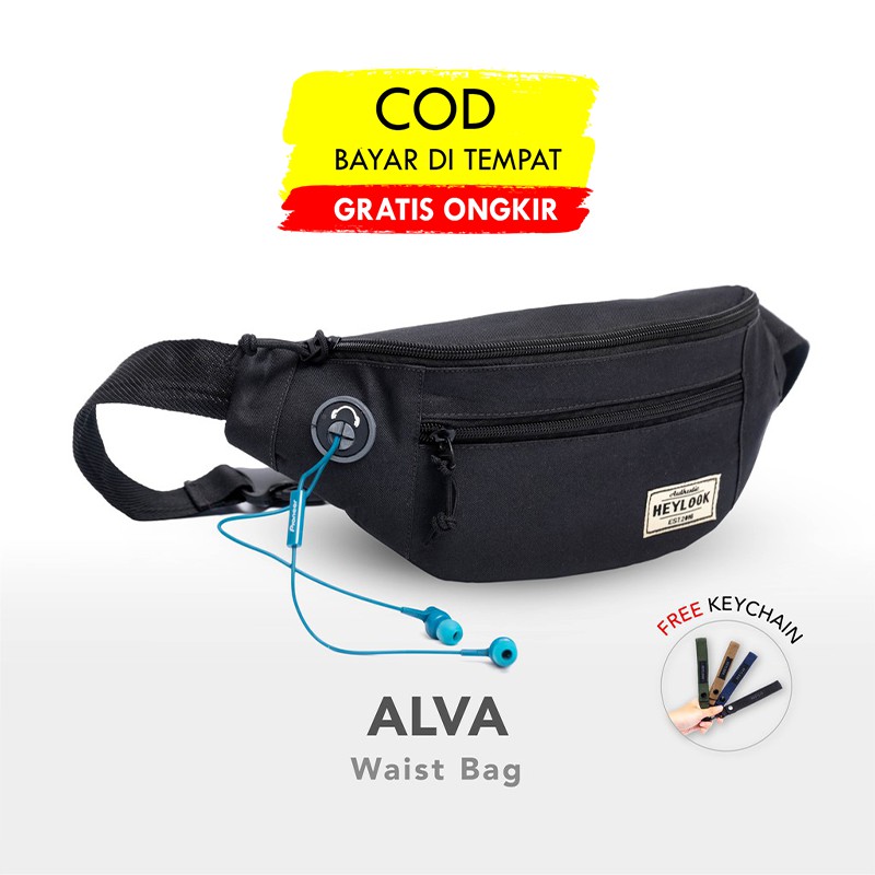 [BISA COD] Tas Selempang Pria Wanita WaistBag Alva New Hot Promo Tas Outdoor Murah ada lubang mp3