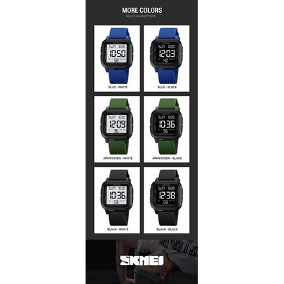 Jam Tangan Pria SKMEI Digital 1894 Men rubber Jam Tangan LED SKMEI Army Green Hitam