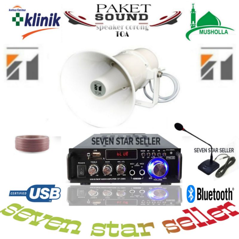 paket sound speaker corong TOA 15W mic meja 1 speaker corong TOA