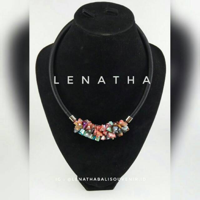 Kalung Batu Aksesoris kalung Khas Bali Manik - Manik Bebatuan Lenatha