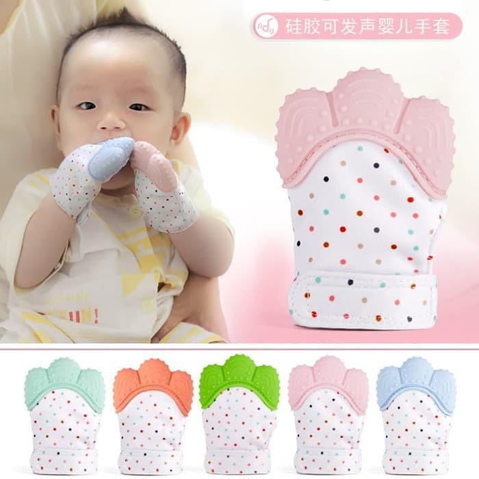 Babygrow Mitten Teether Silicone / Sarung Tangan Bayi + Gigitan Silikon