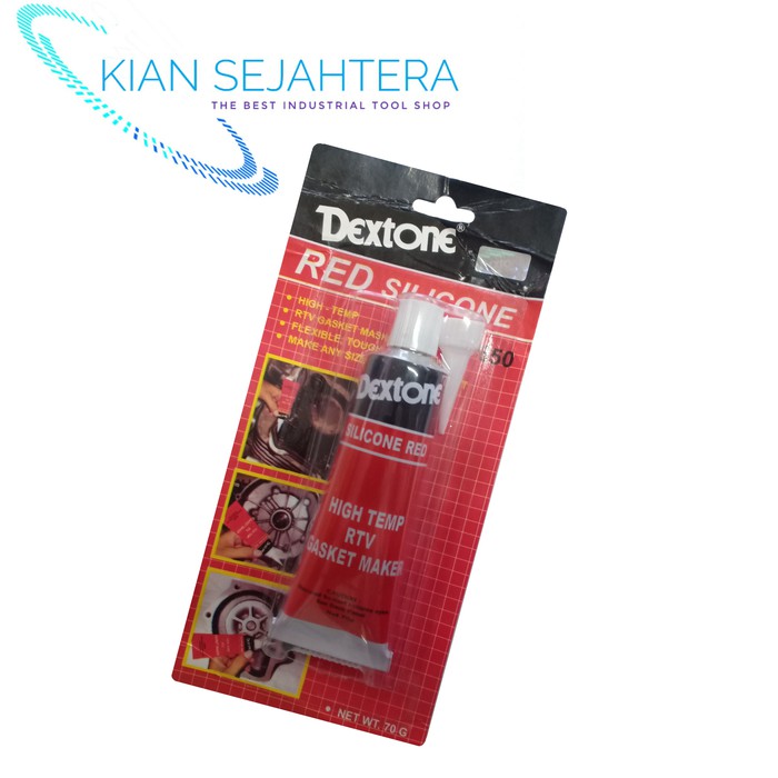 

High Temp Silicone red Lem Silikon Merah 650 70gram Dextone K1