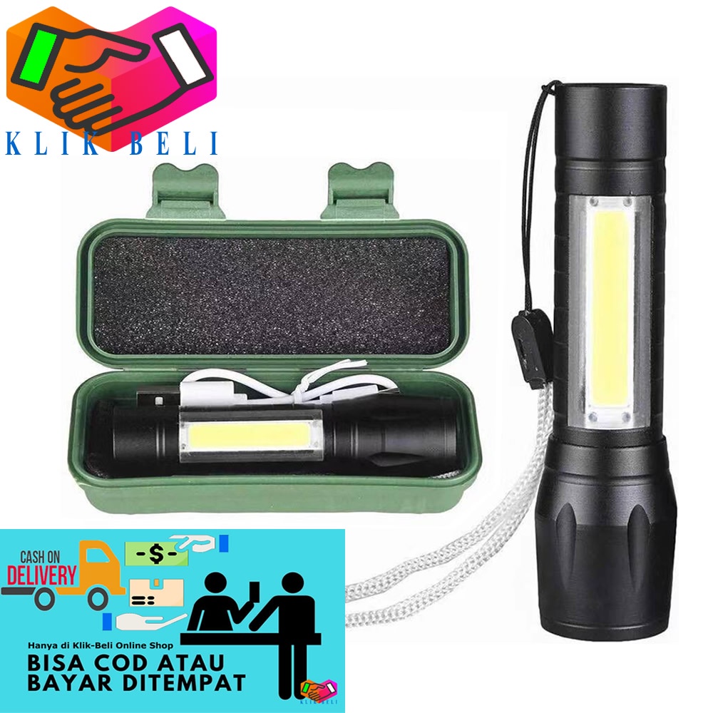 Senter USB Swat LED Mini Rechargeable Zoom Police Light COB 2300 Lumen