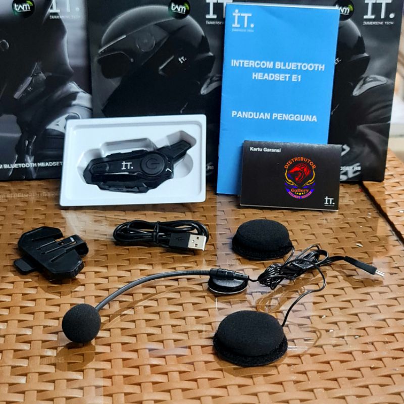 IT Intercom Bluetooth Headset E1-Black-2