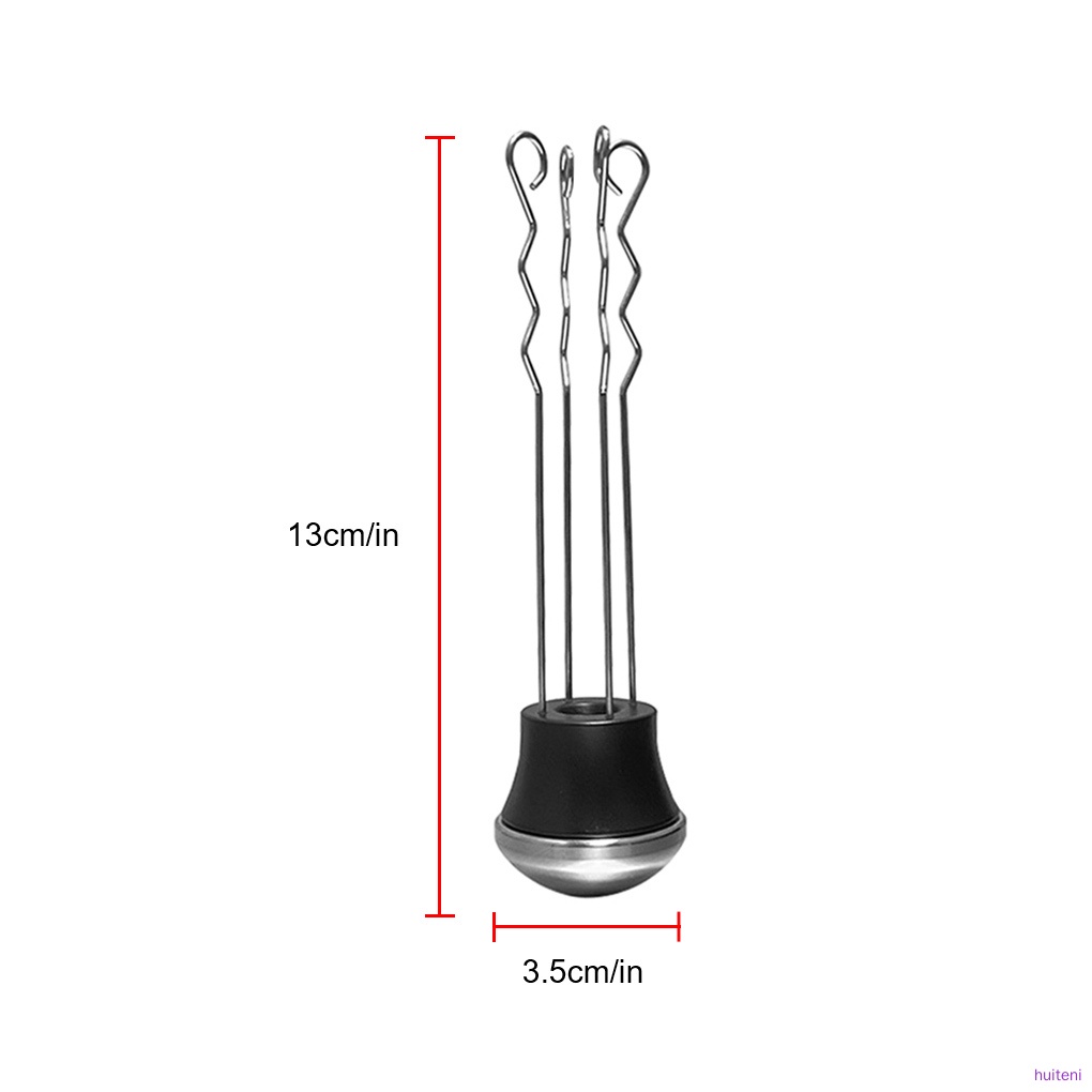 Coffee Tamper Distributor 304 Stainless Steel Coffee Powder Leveler Needle Type Stir Tool, Black huiteni.id