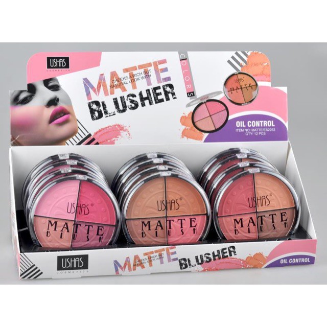 BLUSH ON USHAS BLUSH MATTE OIL CONTROL 4 WARNA 2263 USHAS BPOM