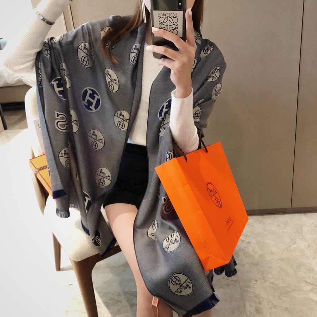 LX4018 SELENDANG WANITA PREMIUM SCARF / SYAL BRANDED FULL SET FREE PAPERBAG + BOX + FAKEBILL IMPORT QUALITY KUALITAS PLATINUM-1