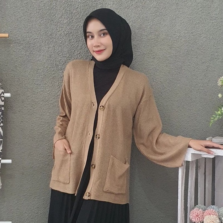 Outwear Cardigan Wanita Andalucia Outher Bahan Rajut Korean Style