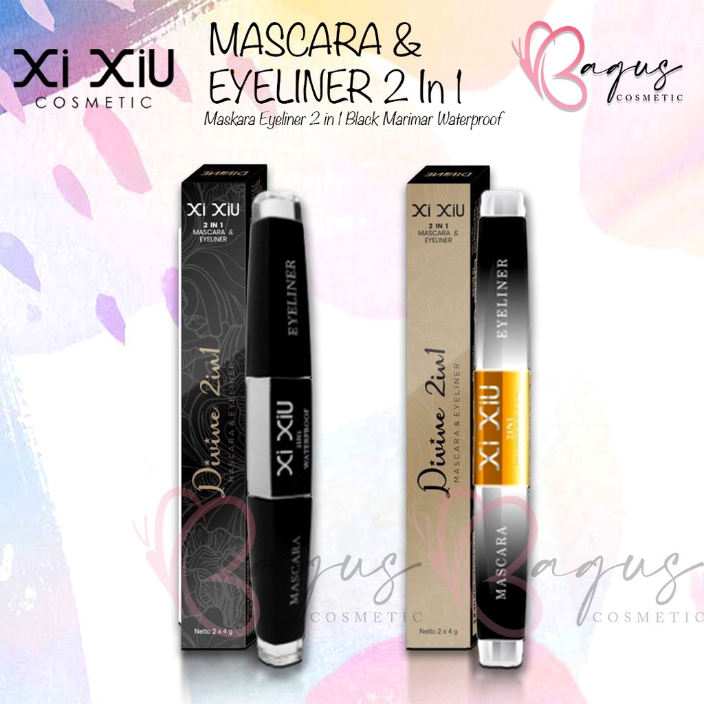 ⭐BAGUS⭐ XI XIU MASCARA &amp; EYELINER 2 IN 1 / DIVINE | Maskara Eyeliner 2 in 1 Black Marimar Waterproof