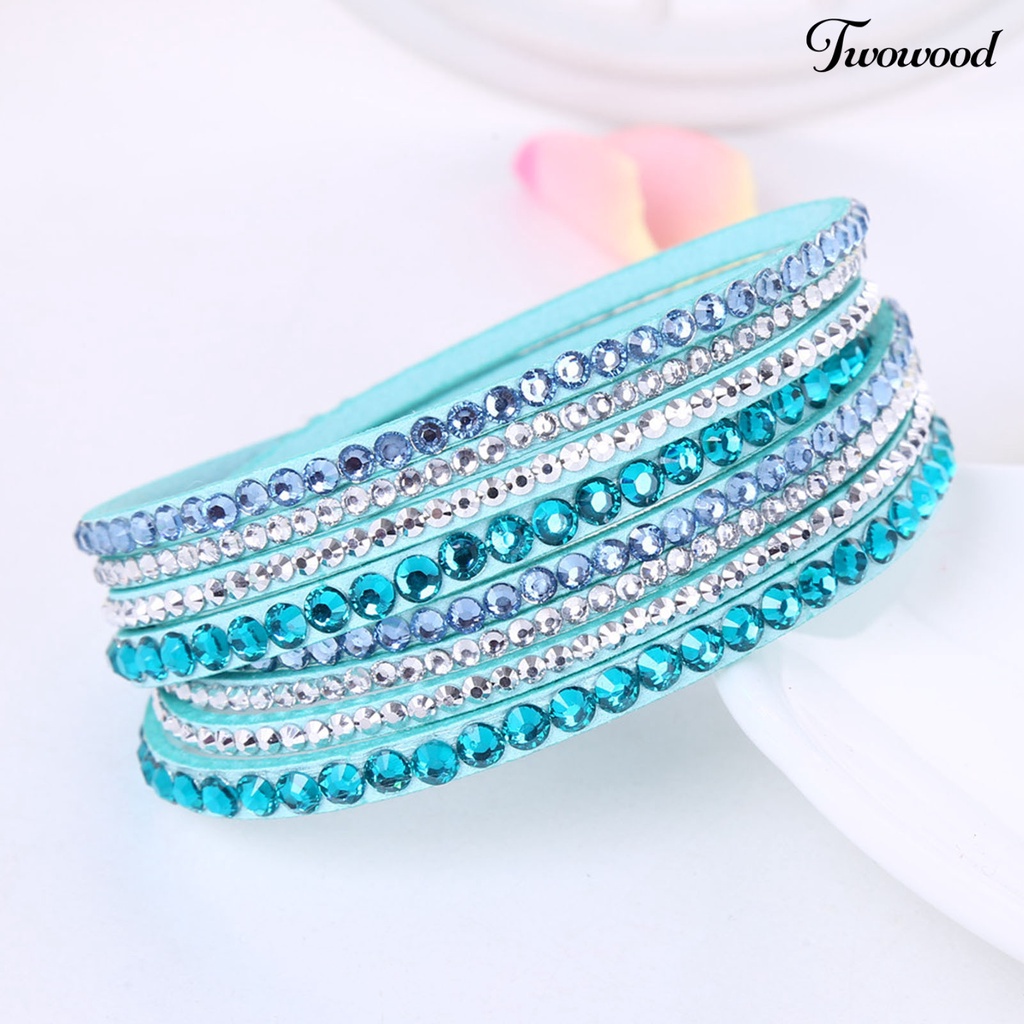 Gelang Multilayer Aksen Berlian Imitasi Gaya Bohemian Untuk Wanita