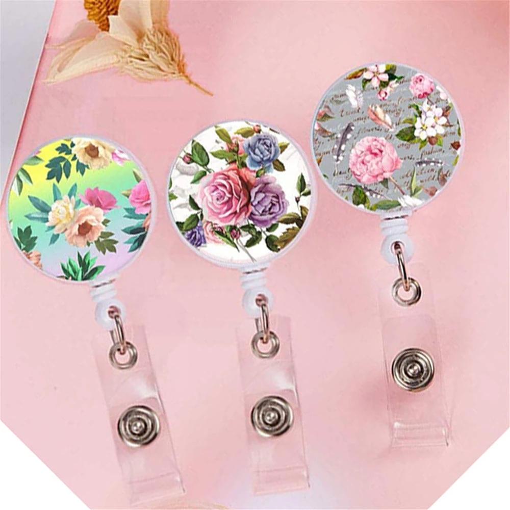 Agustina ID Badge Holder Perlengkapan Kantor Motif Kreatif Badge Holder Clip Card Holder Klip ID Card Name Tag Holder Gantungan Kunci