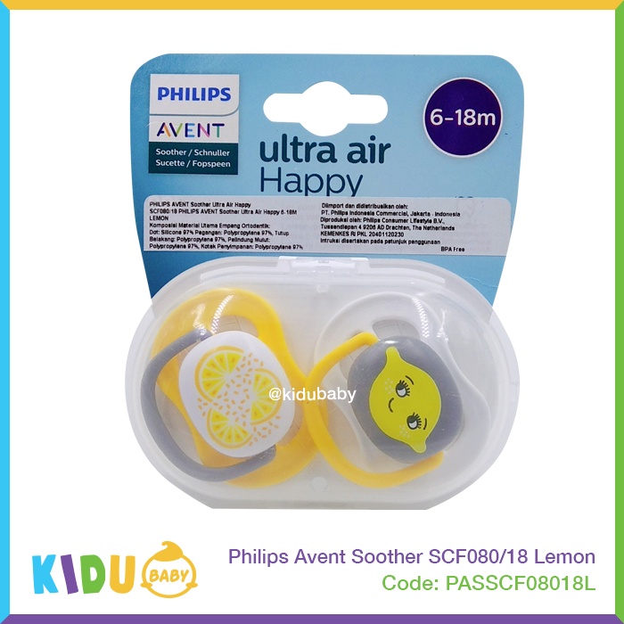 Philips Avent Soother SCF080/18 Lemon Empeng Bayi Kidu Baby