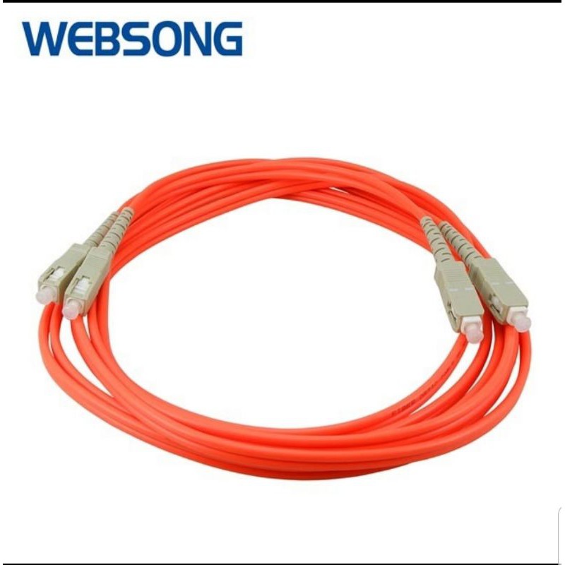 Kabel Fiber Optic Patch Cord SC to SC Duplex Multimode 3M 15M 50M 100M