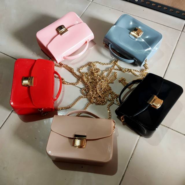 TAS JELLY GLOSSY MANGO TAS FASHION TAS WANITA