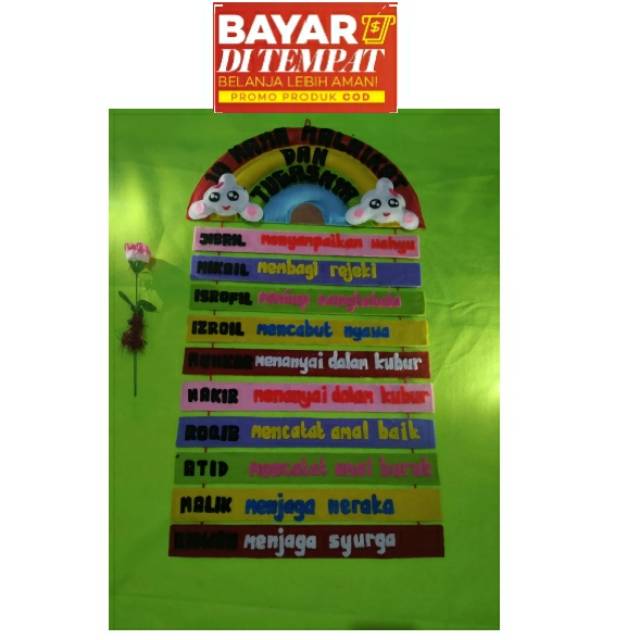 Pajangan Hiasan dinding prakarya nama malaikat .