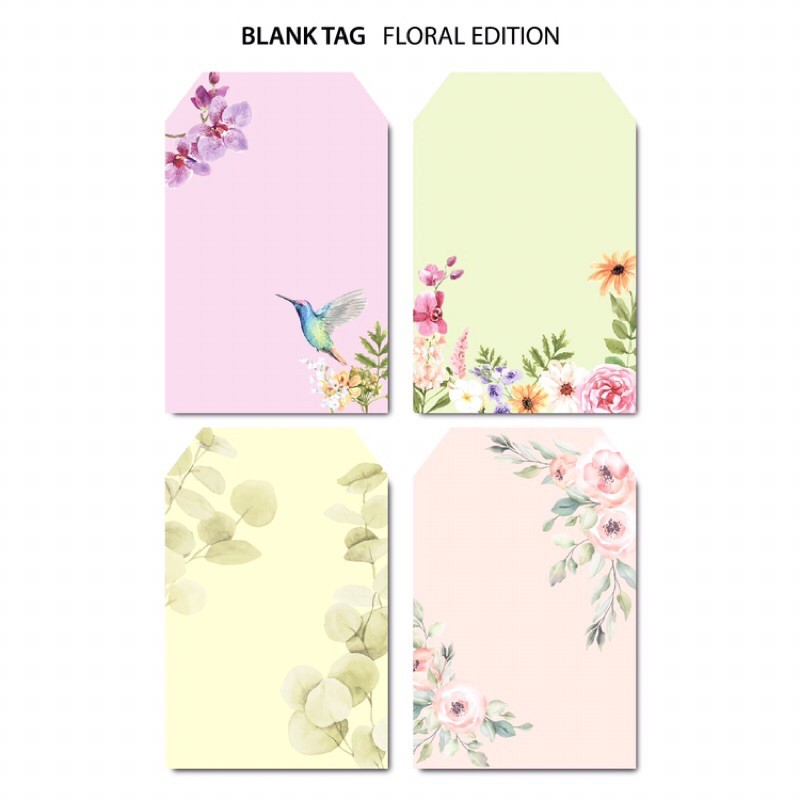 

BLANK TAG HANG TAG KARTU UCAPAN SHABBY FLOWER FLORAL GREETING CARD GIFT TAG GIFT BLANK KARTU ANGPAO