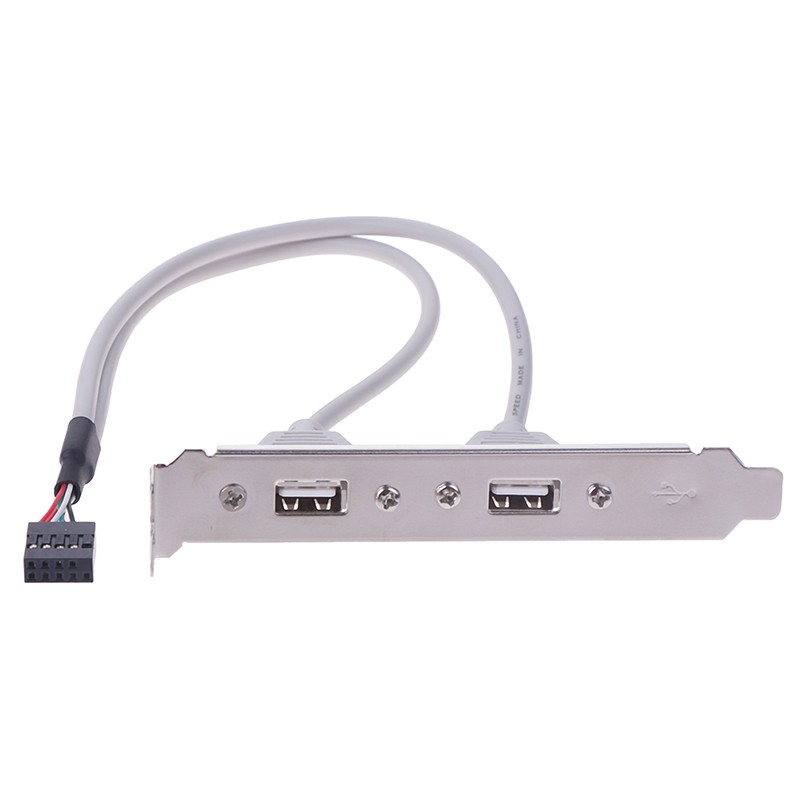 (Ele) 1pc Bracket Adapter Expansion 2 Port Usb 2.0 Warna Putih Untuk Panel Belakang Motherboard