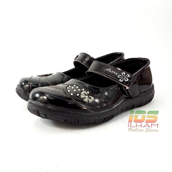 Celena F08 Sepatu Pantofel Anak Love Kilap Size 26-35 Hitam