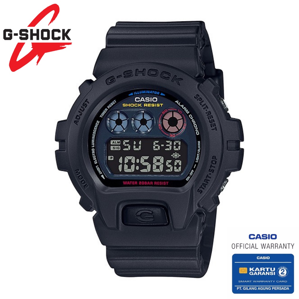 Jam Tangan Pria Casio G-Shock Original DW-6900BMC-1DR Dual Time Rubber Strap