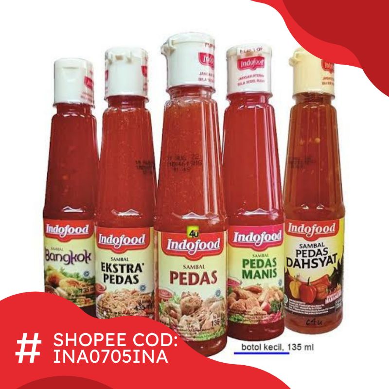 Saos Tomat / Saos Extra Pedas / Saus Indofood Botol 135ml