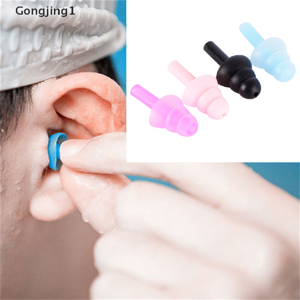 Gongjing1 4PCS Earplugs Bahan Silikon Anti Bising Untuk Tidur