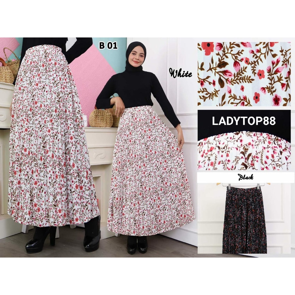 ROK PLISKET MOTIF FLOWERS LILY // ROK MOTIF PLISKET FLOWERS LILY // ROK BUNGA LILY