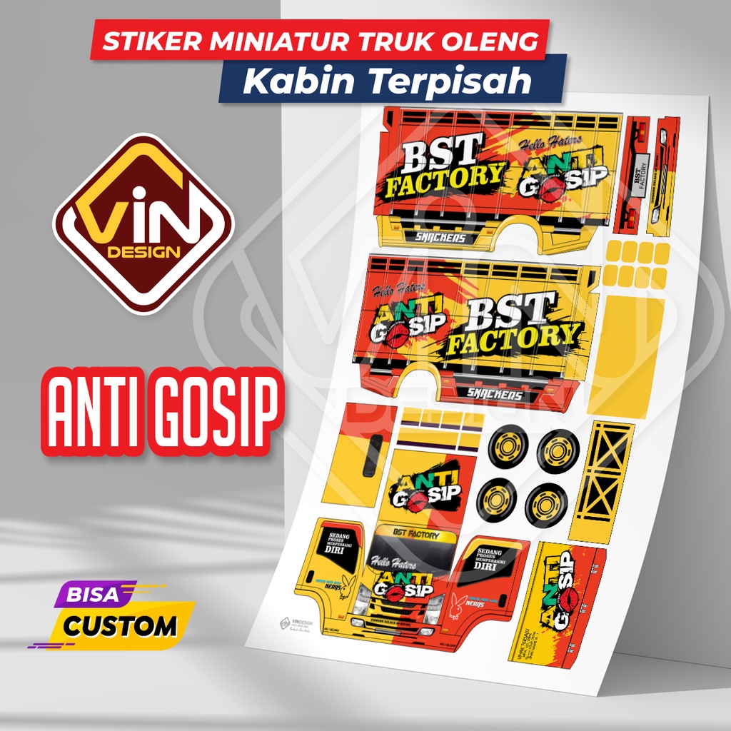 Stiker Miniatur Truk Oleng (Anti Gosip)