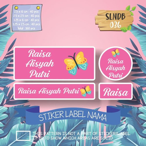 

Jual SLNDB-036 stiker label nama anak kartun girl butterfly waterproof lucu Diskon