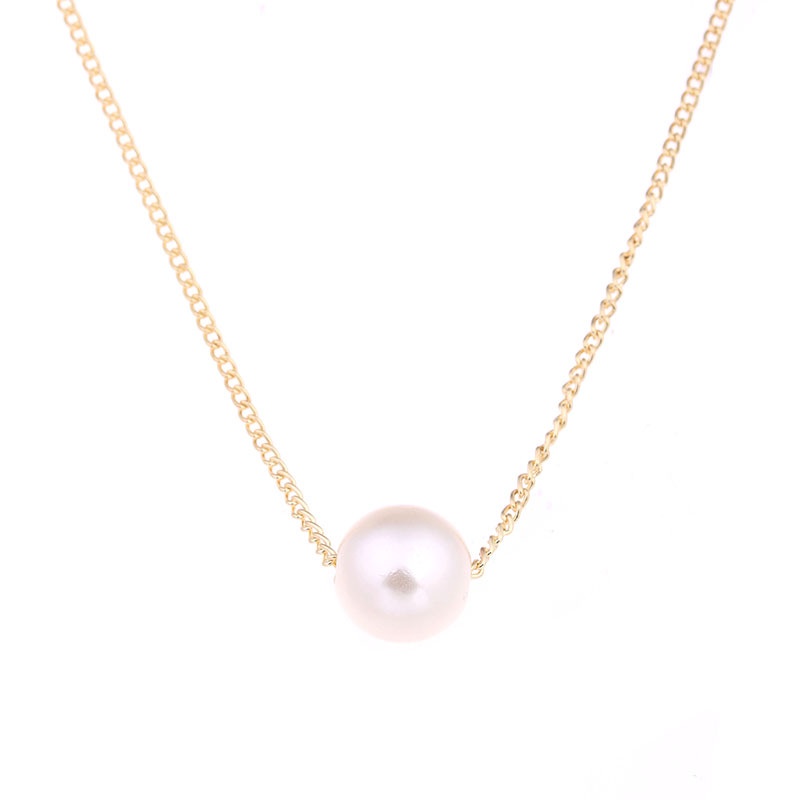 Kalung Rantai Klavikula Bahan Alloy Bentuk Kupu-Kupu Hati Aksen Mutiara Gaya Korea Untuk Wanita