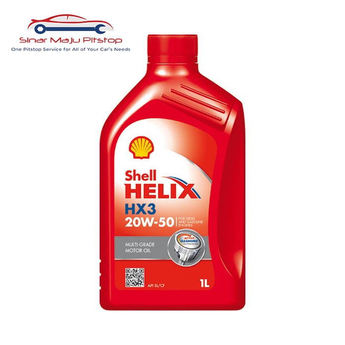 Oli Mesin Mobil 1 Liter SHELL HELIX HX3 SAE 20W-50 ASLI SHELL ORIGINAL