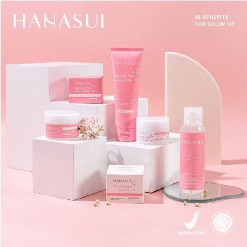 HANASUI FLAWLESS GLOW 10 SERIES RANGKAIAN SKINCARE PAKET KECANTIKAN HANASUI ORIGINAL BPOM MURAH