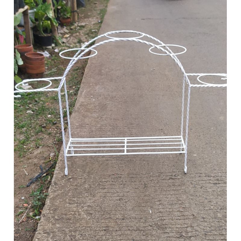 rak pot anggrek minimalis besi model sate 5 lubang (grab/gojek)